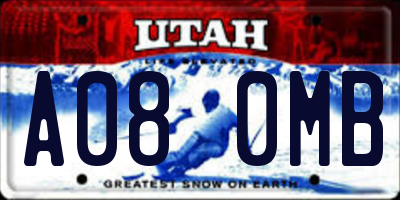 UT license plate A080MB