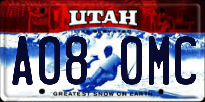 UT license plate A080MC