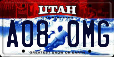 UT license plate A080MG