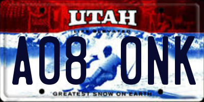 UT license plate A080NK