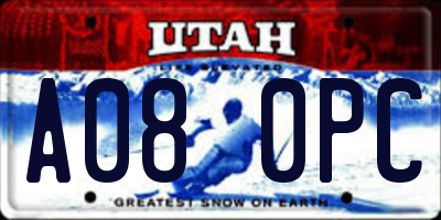 UT license plate A080PC