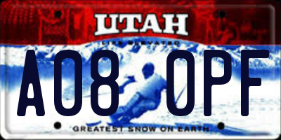 UT license plate A080PF