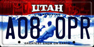 UT license plate A080PR