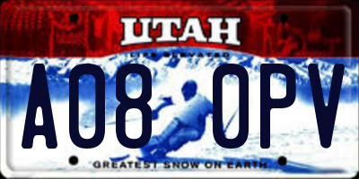 UT license plate A080PV