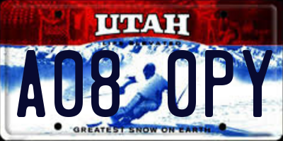UT license plate A080PY