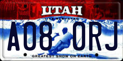 UT license plate A080RJ