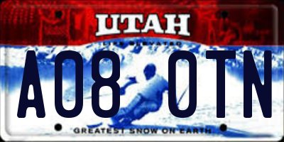 UT license plate A080TN