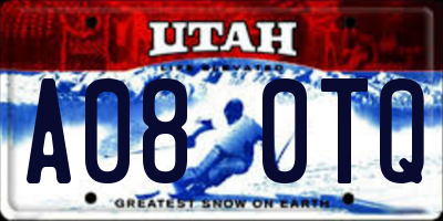 UT license plate A080TQ