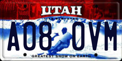 UT license plate A080VM
