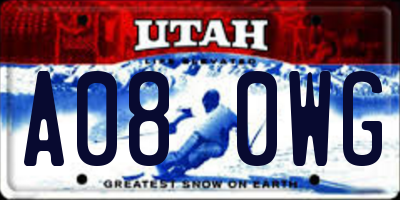 UT license plate A080WG