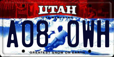UT license plate A080WH