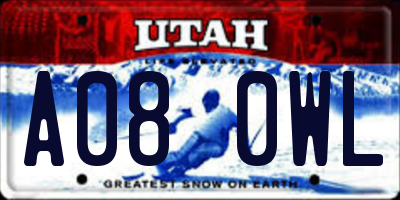 UT license plate A080WL