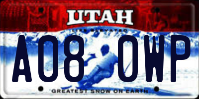 UT license plate A080WP