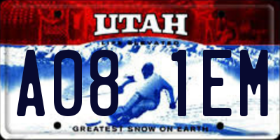 UT license plate A081EM