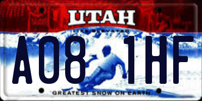 UT license plate A081HF