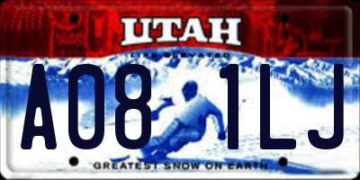 UT license plate A081LJ