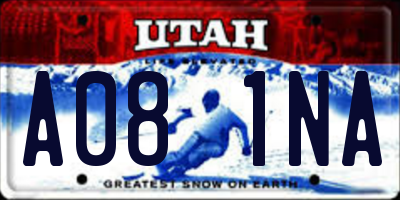 UT license plate A081NA