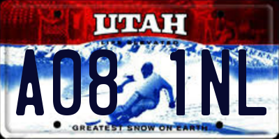 UT license plate A081NL