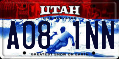 UT license plate A081NN
