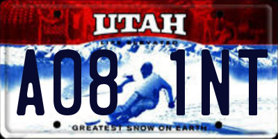UT license plate A081NT