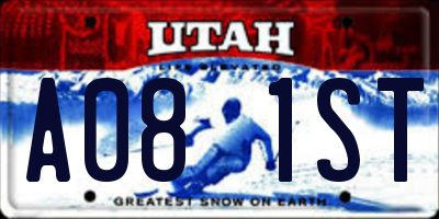 UT license plate A081ST