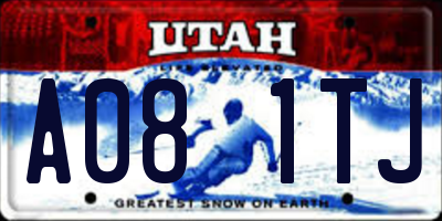 UT license plate A081TJ