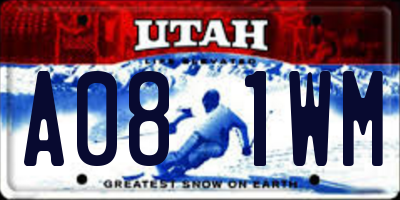 UT license plate A081WM