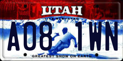 UT license plate A081WN