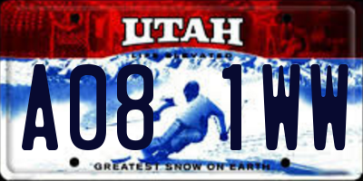 UT license plate A081WW
