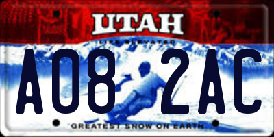 UT license plate A082AC
