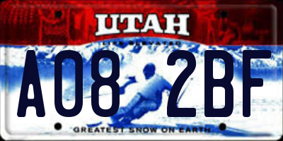 UT license plate A082BF