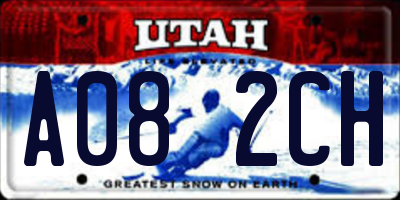 UT license plate A082CH