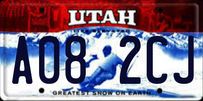 UT license plate A082CJ