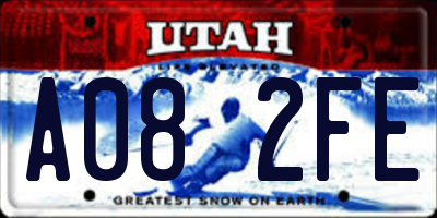 UT license plate A082FE