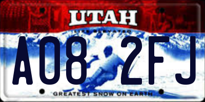 UT license plate A082FJ