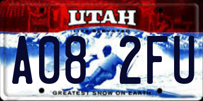 UT license plate A082FU