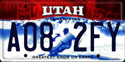 UT license plate A082FY
