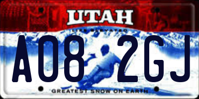 UT license plate A082GJ