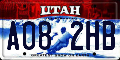 UT license plate A082HB