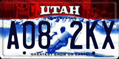 UT license plate A082KX