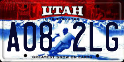 UT license plate A082LG