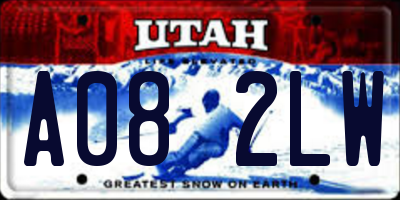 UT license plate A082LW