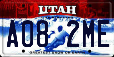 UT license plate A082ME