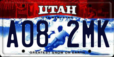 UT license plate A082MK