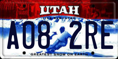 UT license plate A082RE