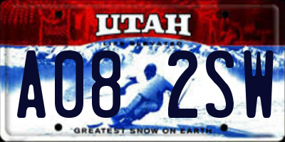 UT license plate A082SW