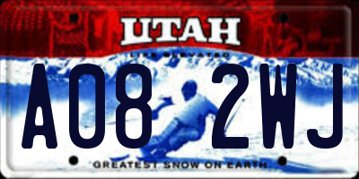 UT license plate A082WJ
