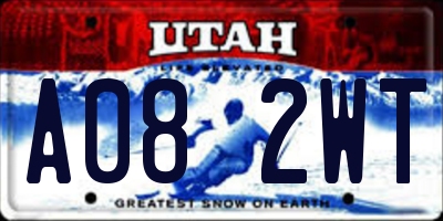 UT license plate A082WT