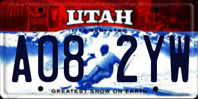 UT license plate A082YW