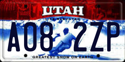 UT license plate A082ZP